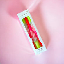 Load image into Gallery viewer, Kaars Dip Dye Swirl Lollipop Flowers - set van 3
